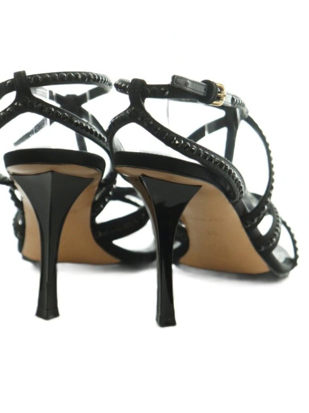 Louis Vuitton Sandals Rhinestone Decoration Pin Heels 36 Black - Picture 5 of 8
